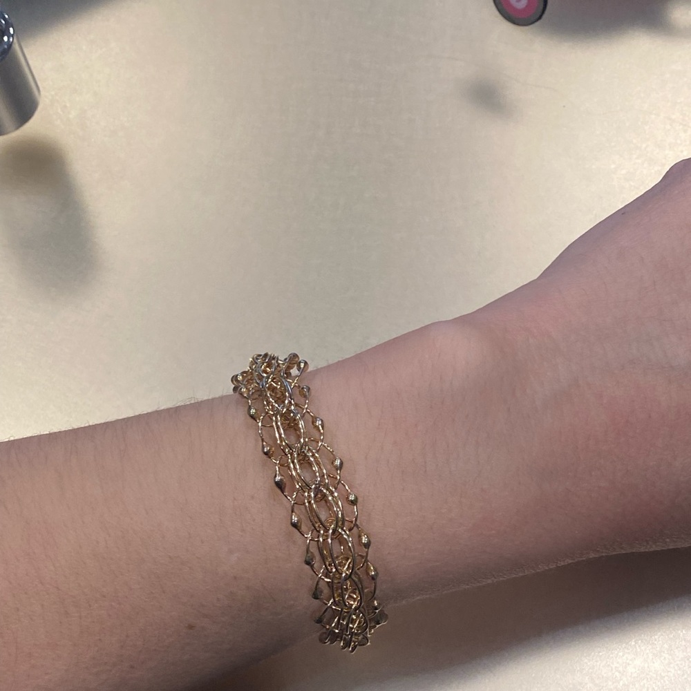 14k Yellow Gold Solid Multi Link Charm Style Bracelet 7.5 Inches 20 Grams